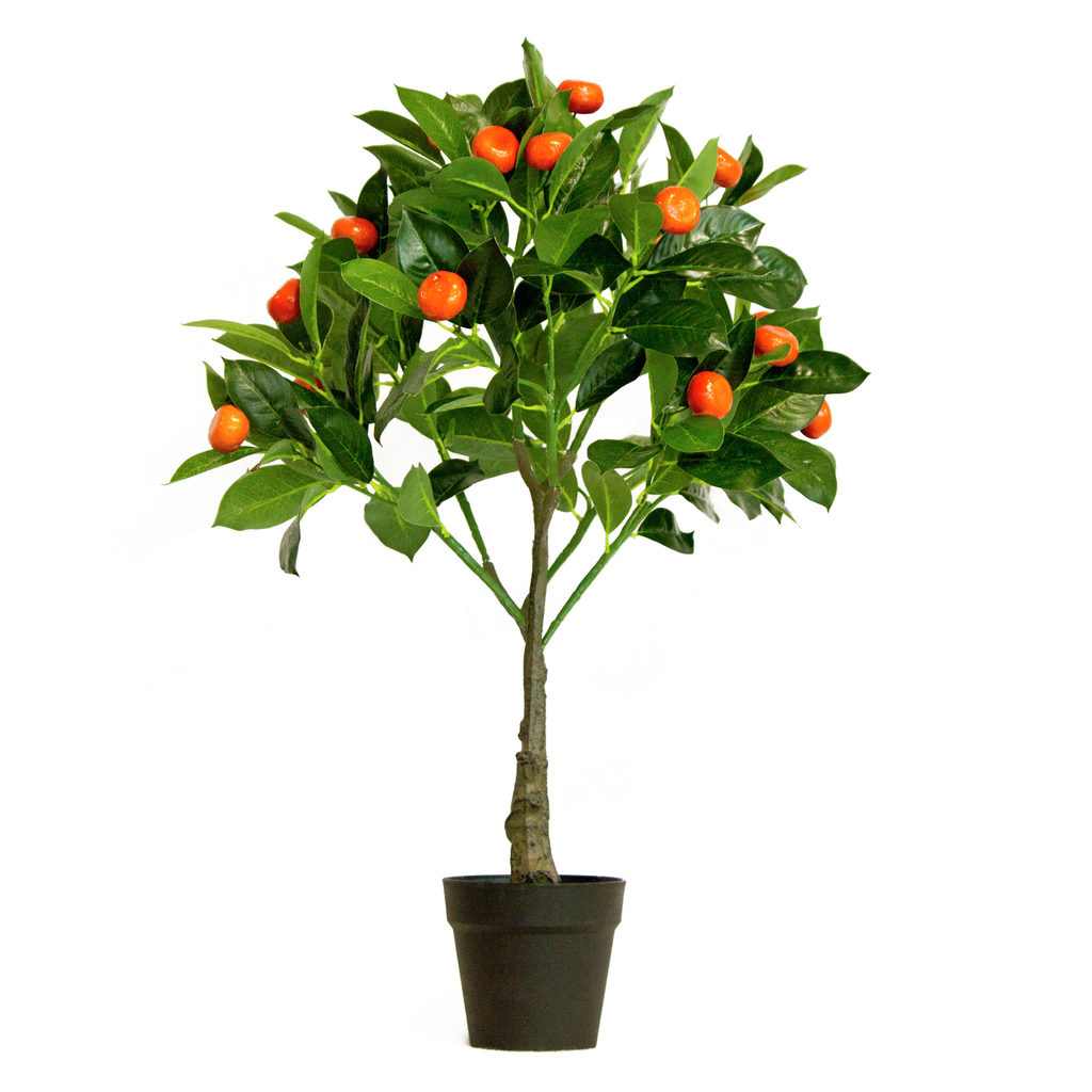  70cm Artificial Kumquat Tree with vibrant orange fruit against a plain white background