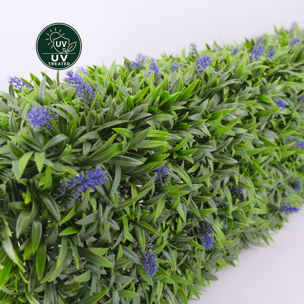 Artificial Freestanding Hedge Wall (UV Treated) - Lavender 50x100x25cm