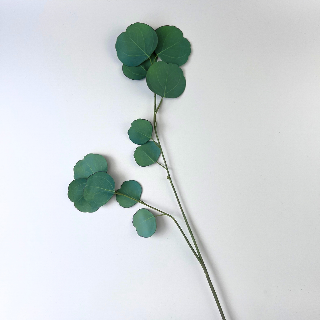 Real Touch Eucalyptus Dollar Leaf Stem Dark Green