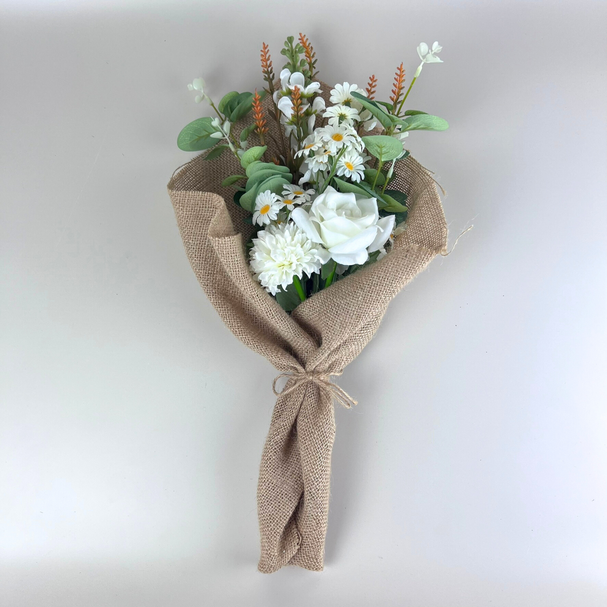 Daisy & Eucalyptus Hessian Bouquet 48cm – HG Living Co