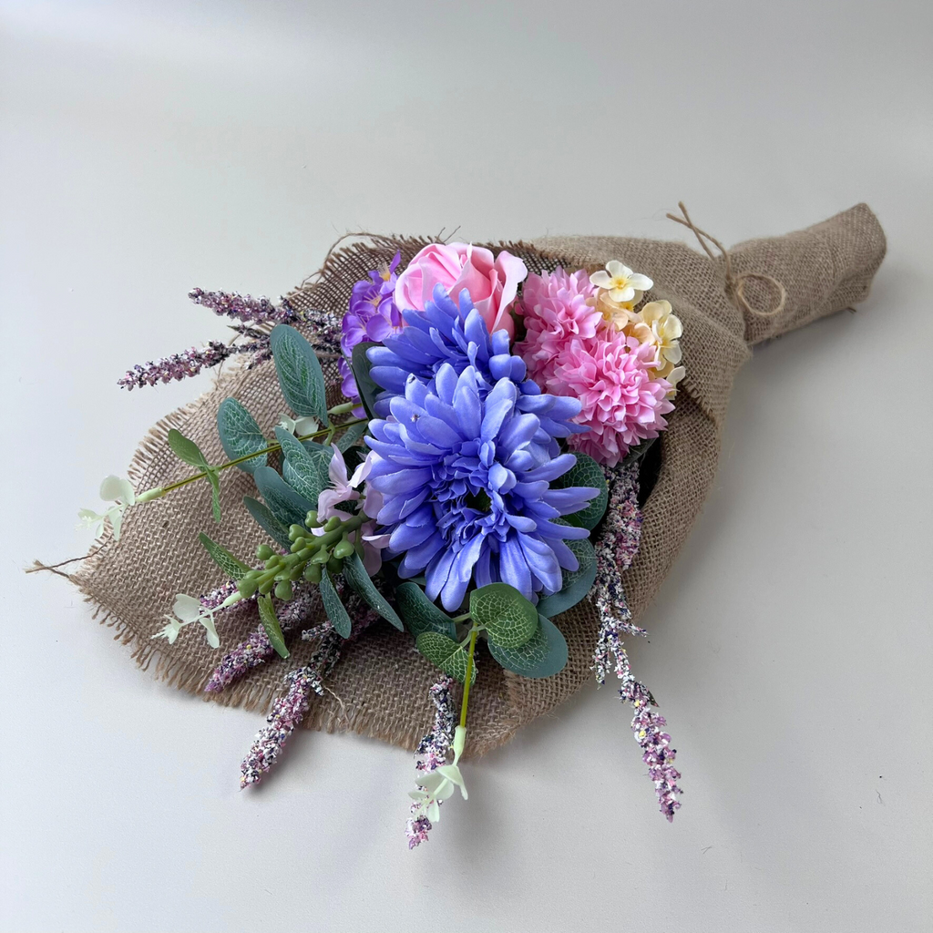 Mixed Flower Hessian Bouquet 50cm