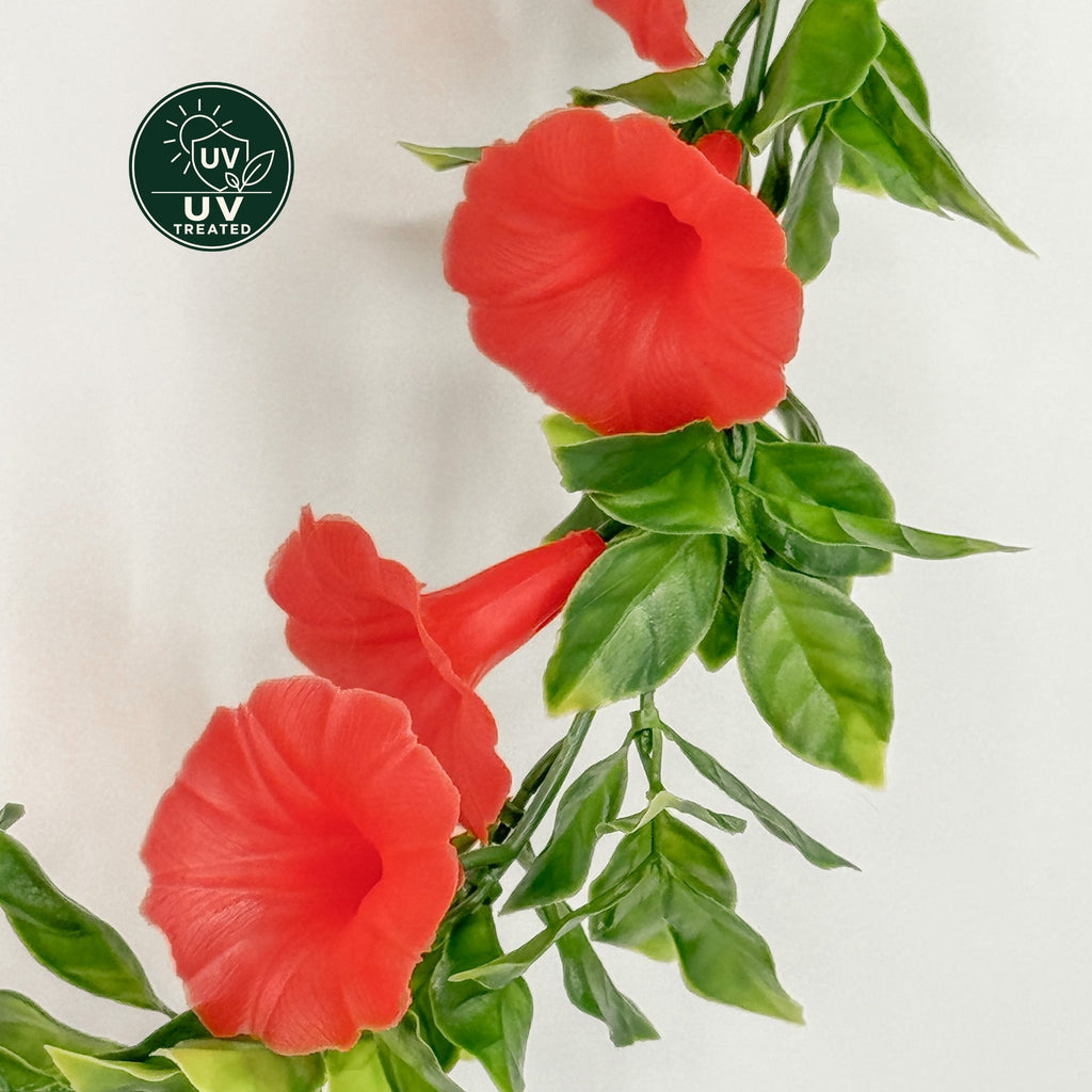 Artificial Petunia Garland (UV Treated) - Red 160cm