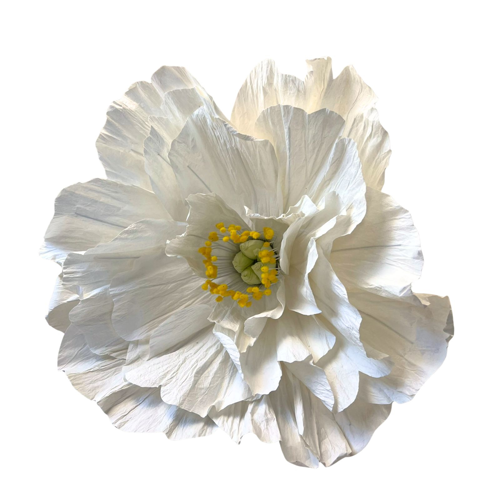 OLIVIA Giant Crepe Paper Flower - White 30cm