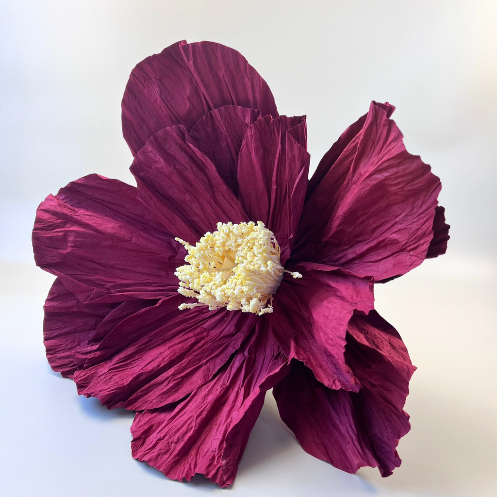 Ella Giant Peony Paper Flower Burgundy 40cm