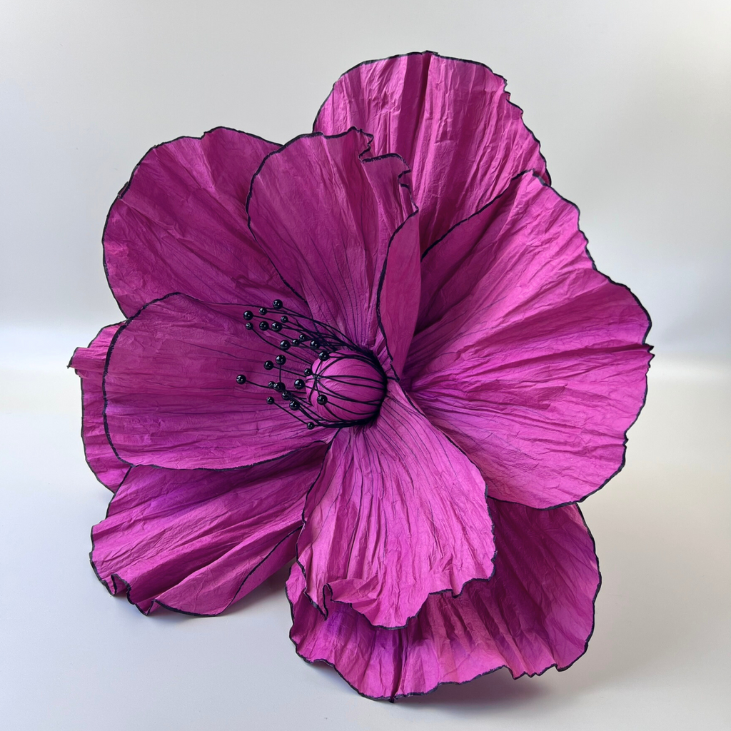 Poppy 40cm Giant Paper Poppy Flower Purple