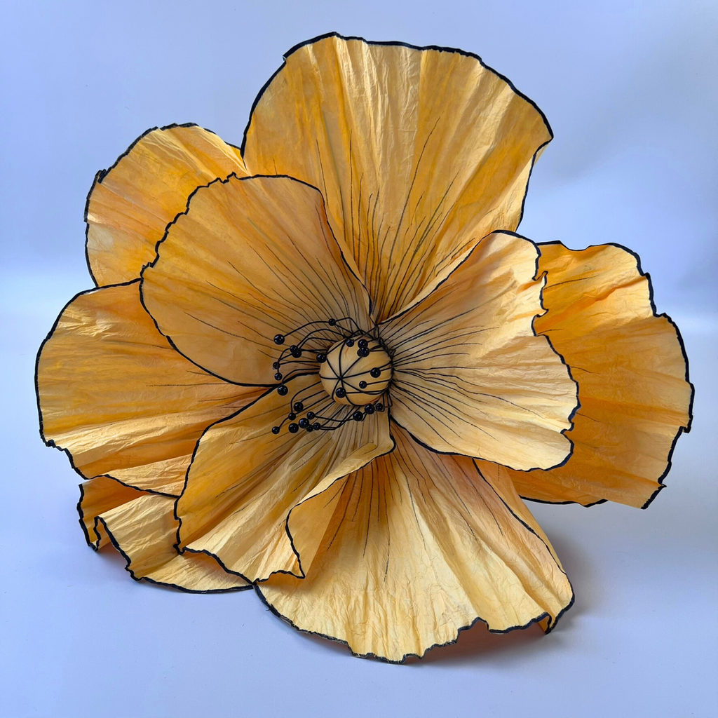 POPPY Yellow 40cm Giant Paper Flower