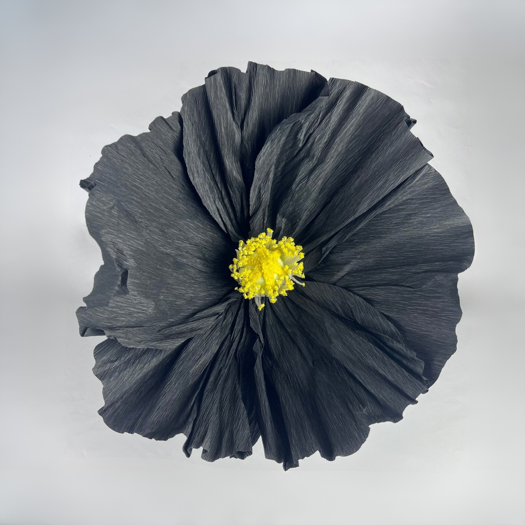 CHARLIE Giant Crepe Flower Black 30cm
