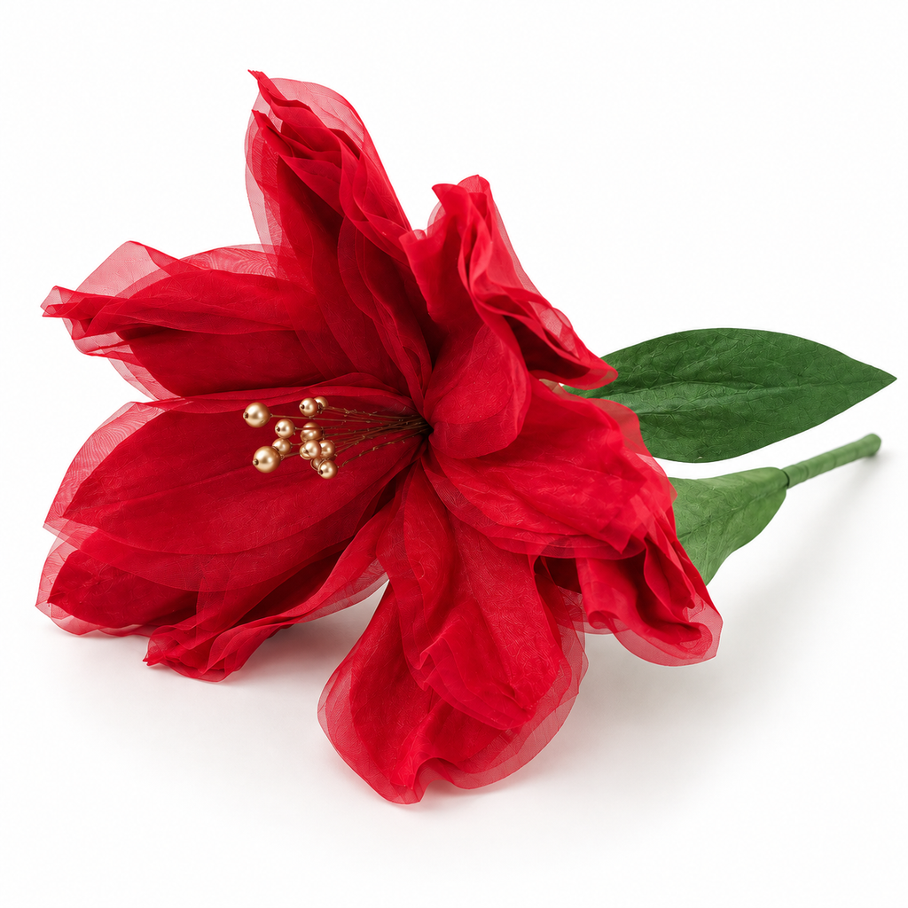 HOLLY Giant Poinsettia Flower - Red 30cm