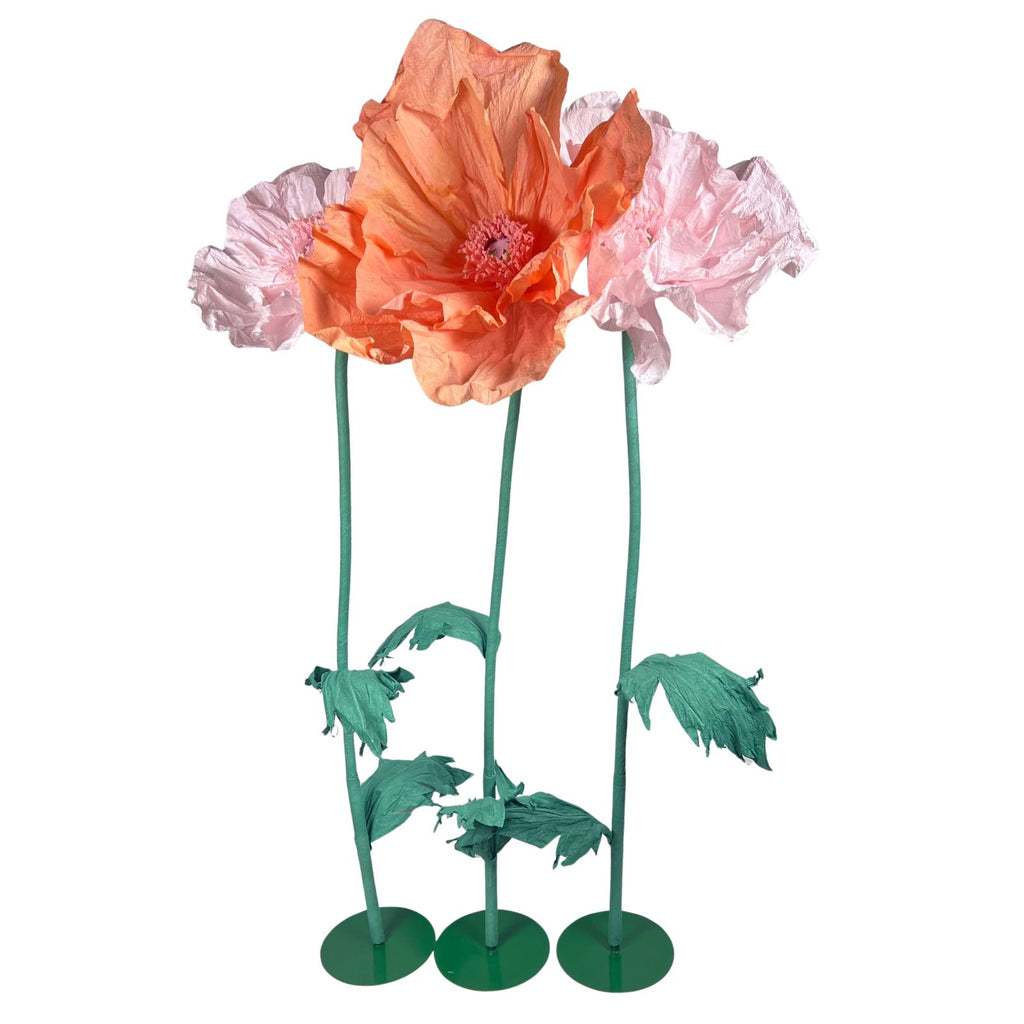 SADIE Set Peony Giant Paper Flowers Olive Bases - 3 pieces