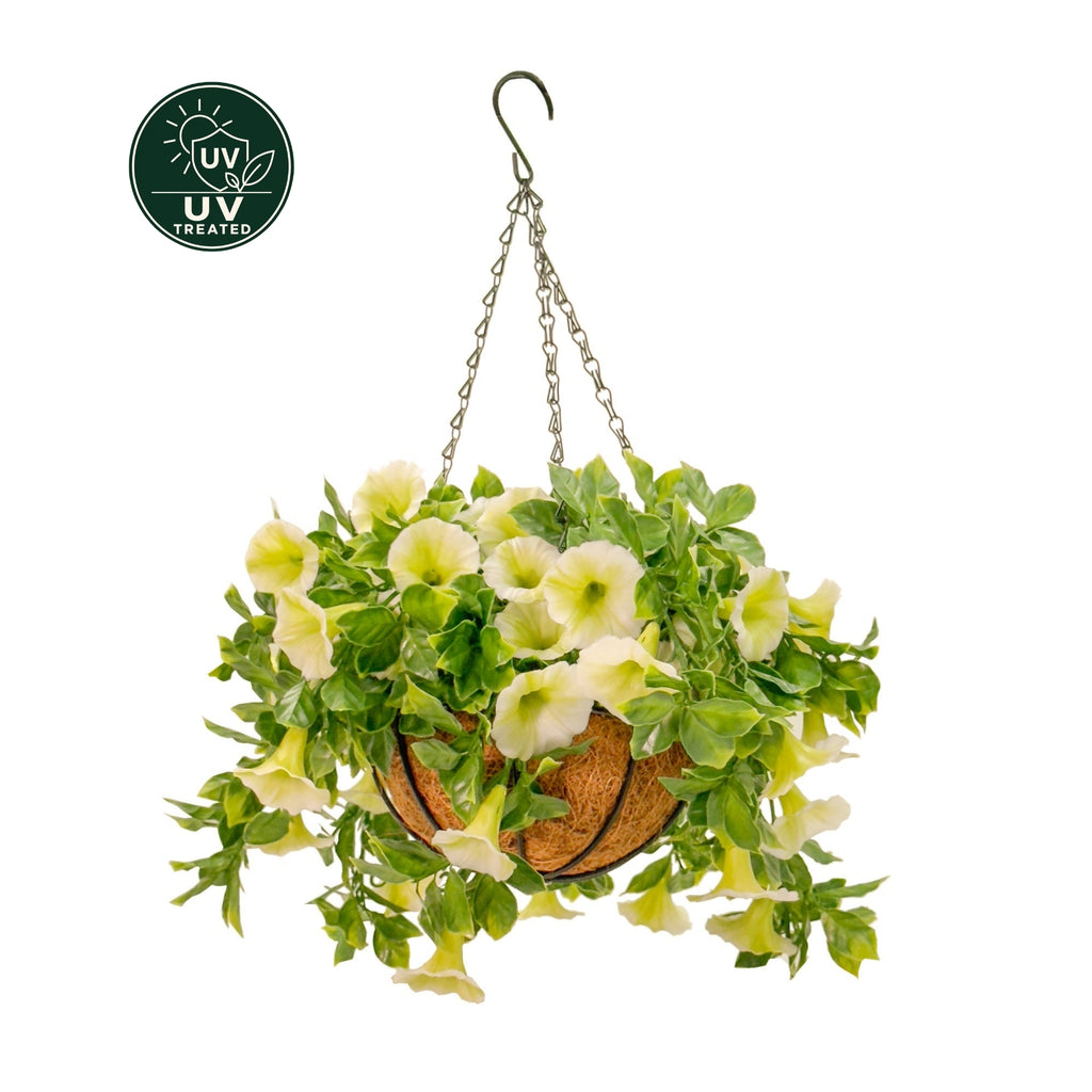 Petunia Hanging Basket (UV Treated) - White 33cm