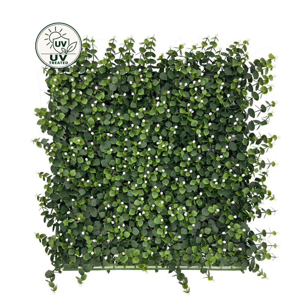 Artificial Hedge Tile (UV Treated) - White Berry Hypericum 50x50cm
