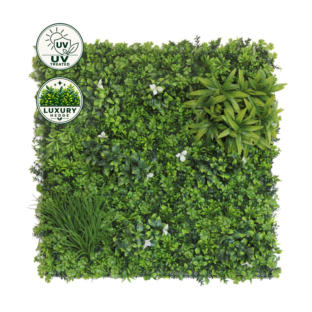 Artificial Luxury Hedge Tile (UV Treated) - White Tobria 100x100cm