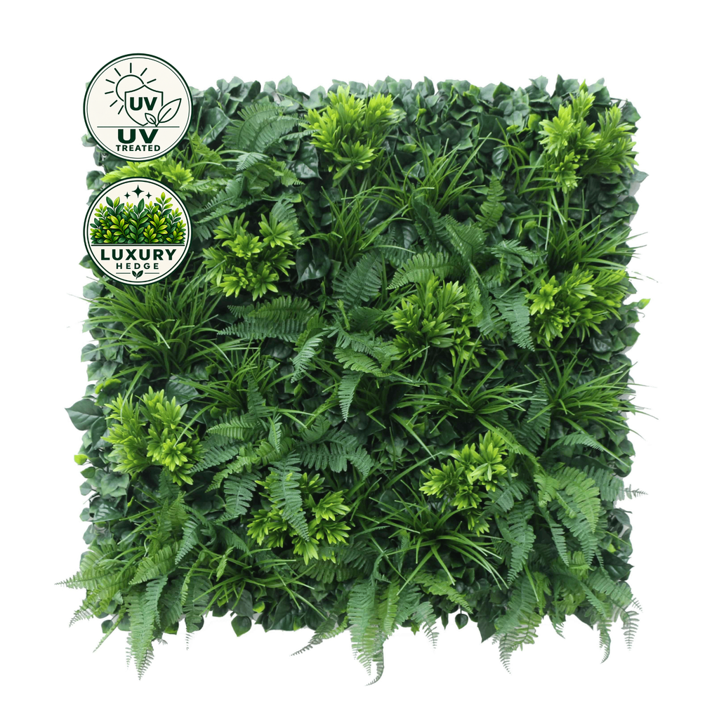 Artificial Luxury Hedge Tile (UV Treated) - Jungle Fern 100x100cm