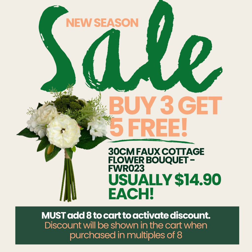 BLACK FRIDAY BULK BUY SPECIAL - 60% off! Faux cottage flowers bouquet - 30cm