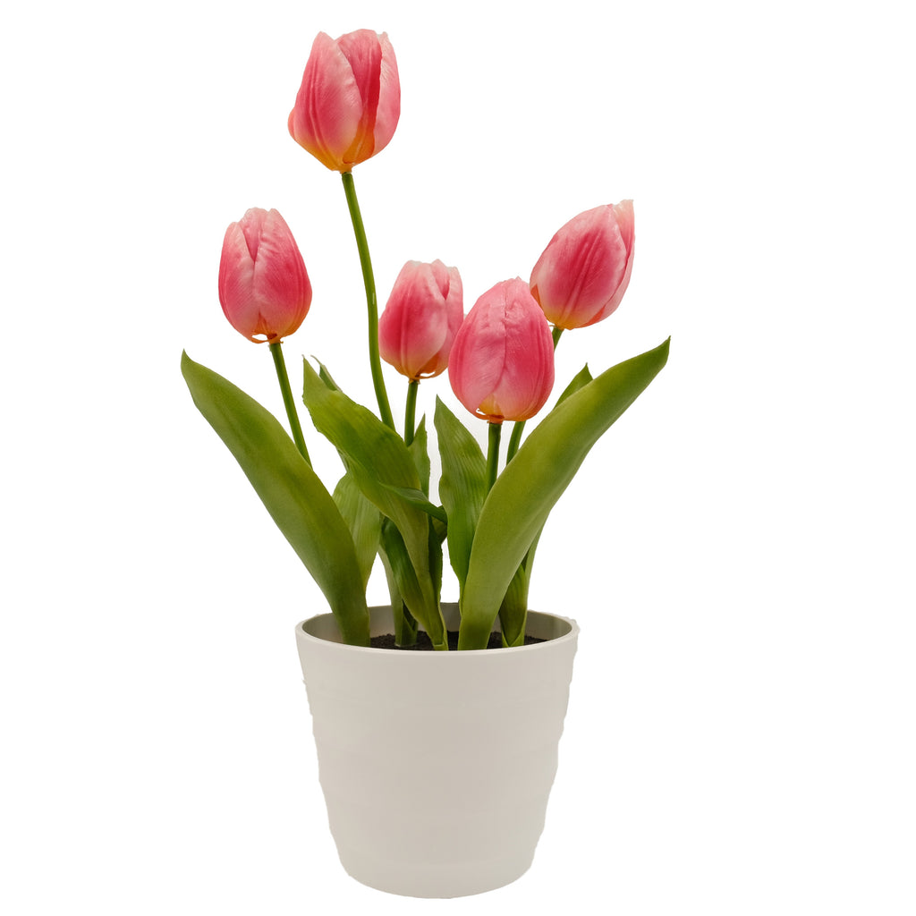 Artificial Pink Tulip Flowering Plant - 48cm