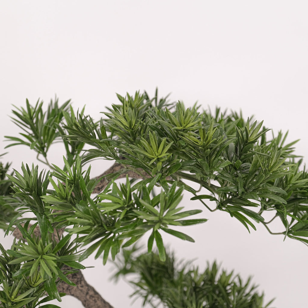 Artificial Plant Buddhist Pine Bonsai - Semi-Cascade (han kengai) 75cm  HG  Living Co