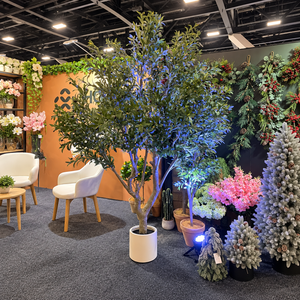 Artificial Olive Tree in White Pot - 250cm