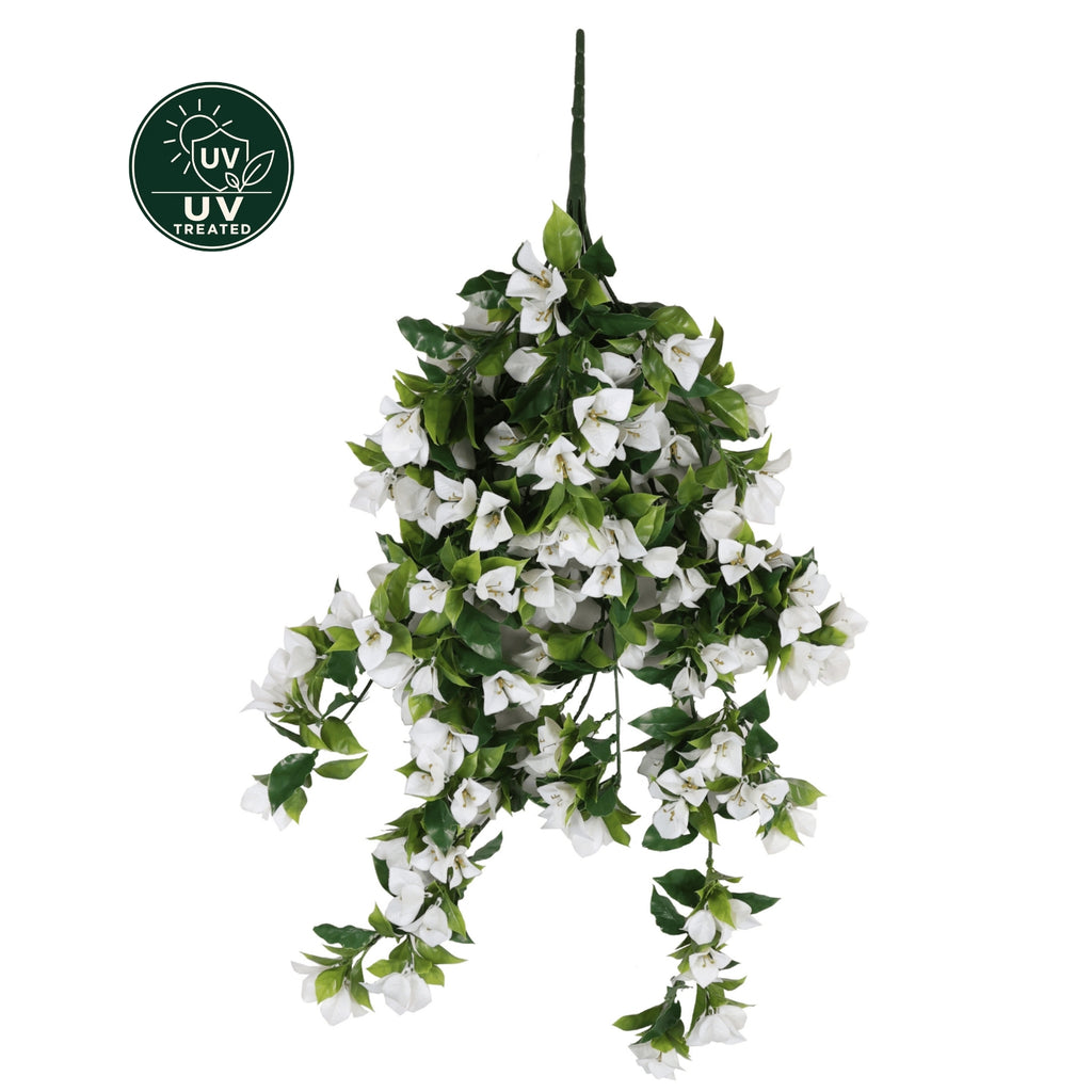 Bougainvillea Hanging Stem (UV Treated) - White 92cm
