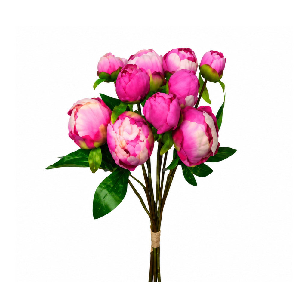 Real Touch Peony Bouquet - Dark Pink