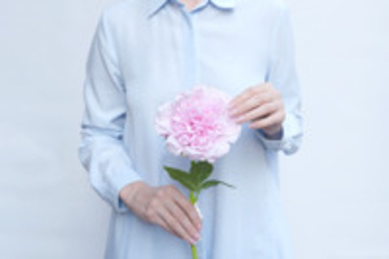 Real Touch Peony Stem - Light Pink