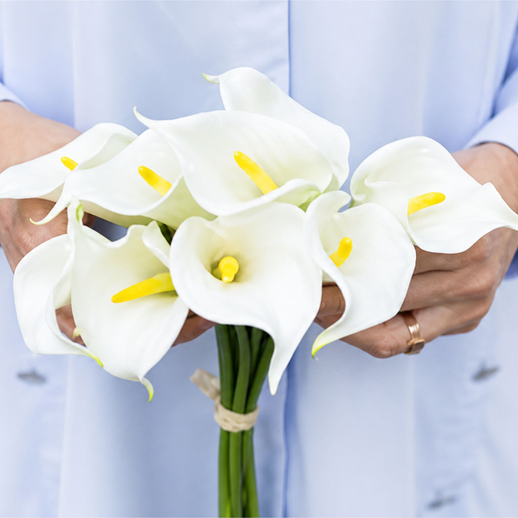Real Touch Calla Lily Bouquet (9 flowers) - White