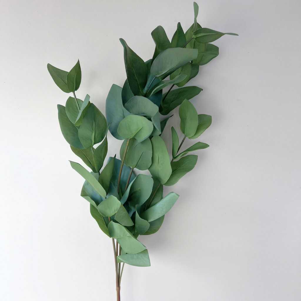 Real Touch eucalyptus branch with leaves spread out. 
