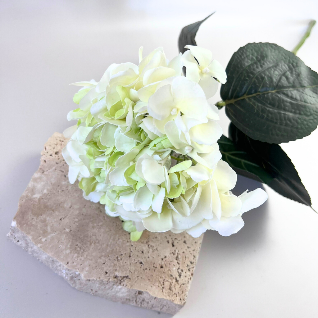 Real Touch Macy Hydrangea Medium White Green