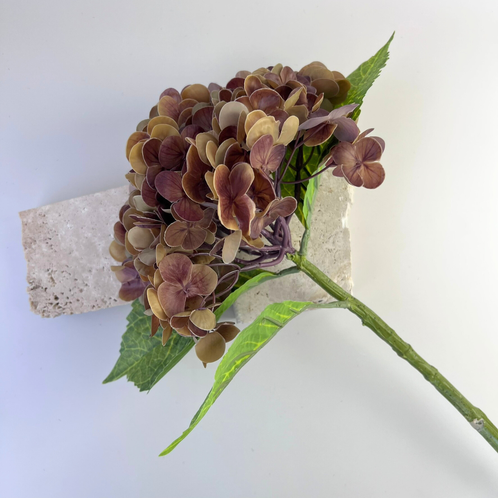 Real Touch Garden Hydrangea Coffee Brown