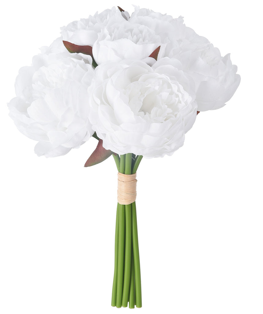 Real Touch Peony Bright White Bouquet