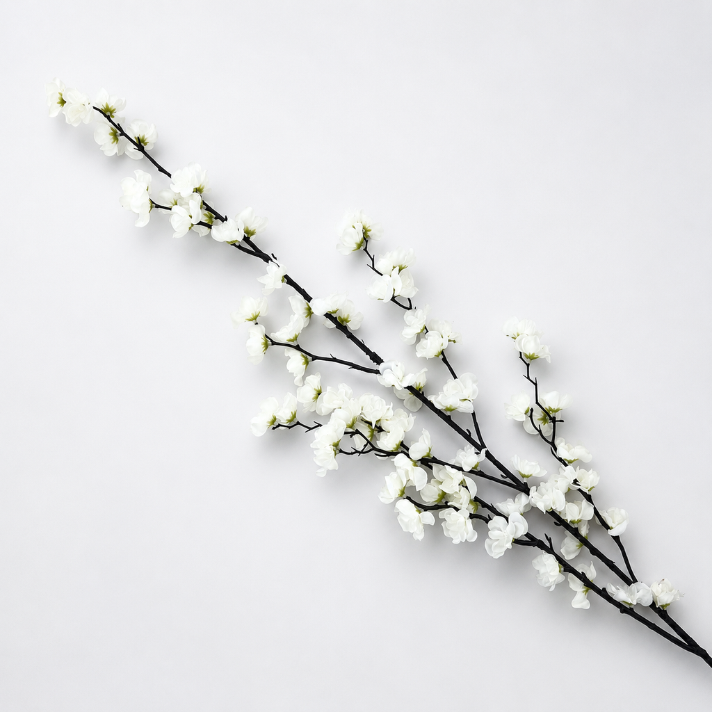 Cherry Blossom Branch White Artificial 119cm
