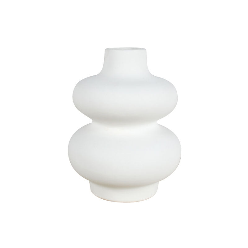 15cm white ceramic vase with a bubble form against a plain white background