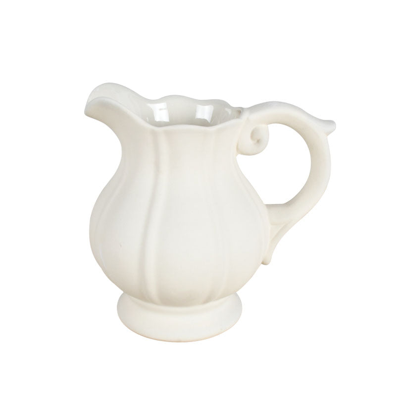White Ceramic Flower Milk Jug 19cm