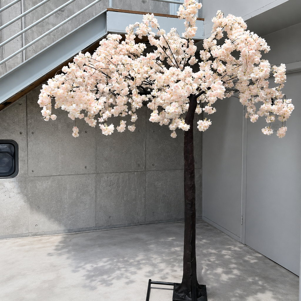 Weeping Cherry Blossom Tree Overhanging - Soft Pink waterfall 2.6m